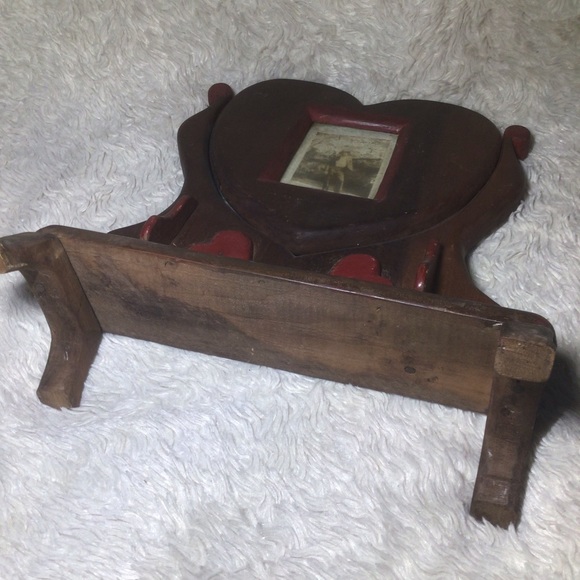 2 Handmade Heart Shaped Wooden Picture Photo Frames Wood - Picture 5 of 6